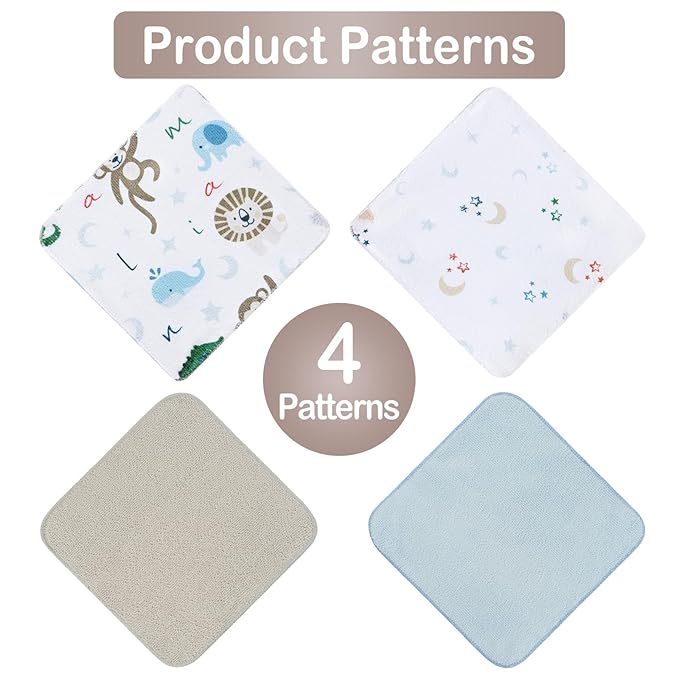 Viviland Baby Washcloths 24 Pack, Toddler Wash Cloths for Bath, Super Soft & Absorbent Bath Towel for Newborn and Infants, Baby Towels Care for Baby's Sensitive Skin