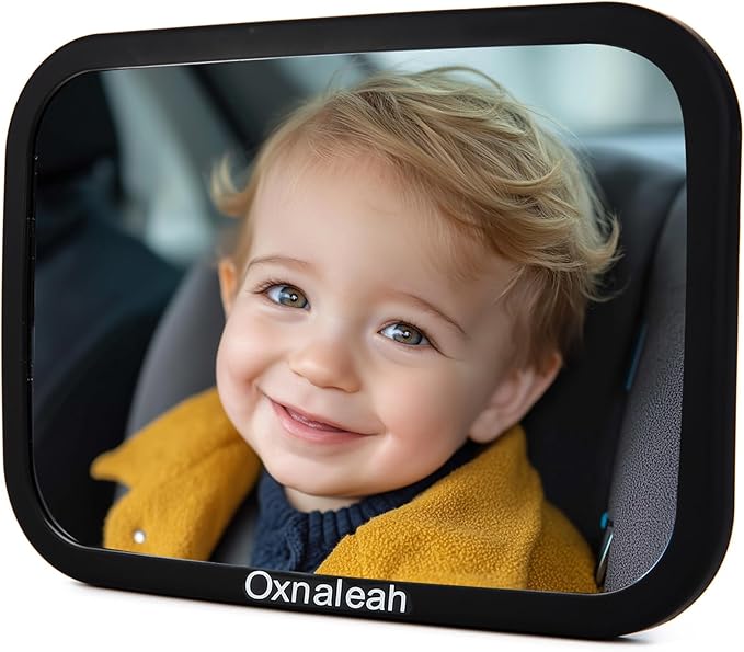 Car Mirror for Baby,Shake proof,Shatterproof Baby Car Mirror for Safe Travel, 360° Rotation, Clear Wide View, Easy Install, Perfect