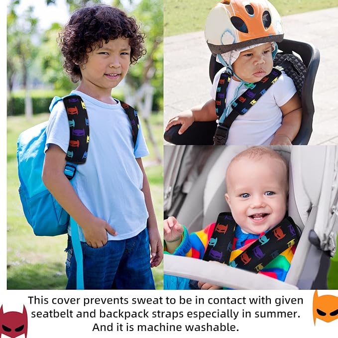 Seat Belt Cover for Kids, Seat Belt Pad for Boys Girls, Car Seat Straps Shoulder Pads for Kids, Kid's Seat Belt Cushion, Shoulder Strap Pad, 1 Piece （MASK）