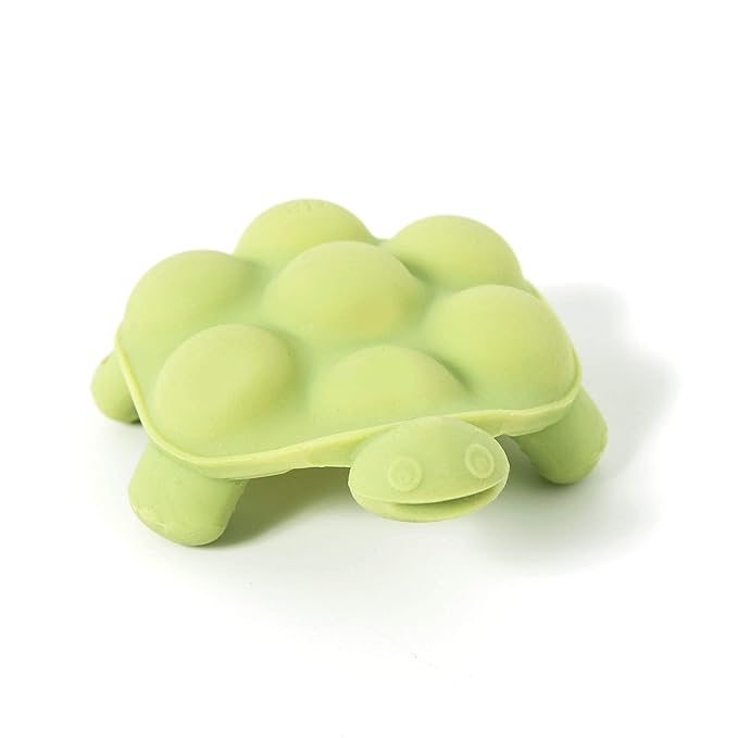 Doddle & Co. The Chew Slow Poke Turtle Teether with Poppable Bubbles | Toddler Teething Fidget Toy for Baby | Enhaces Oral Fit & Easy to Hold & Grab | Helps in Development for Babies | Pack of 1