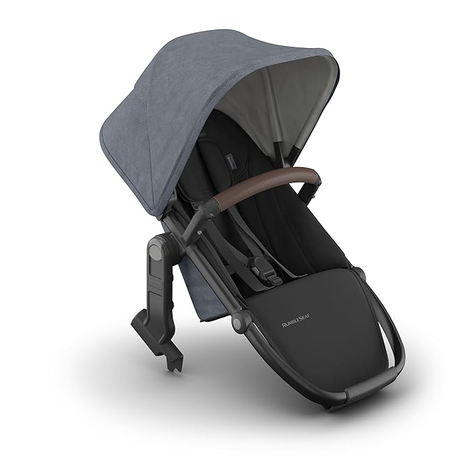 UPPAbaby RumbleSeat V3 Second Lower Seat - Compatible with Vista V2 and Vista V3 - All-Weather Seat + Magnetic Buckle – Adapters Included -Julian (Dusty Blue Mélange)