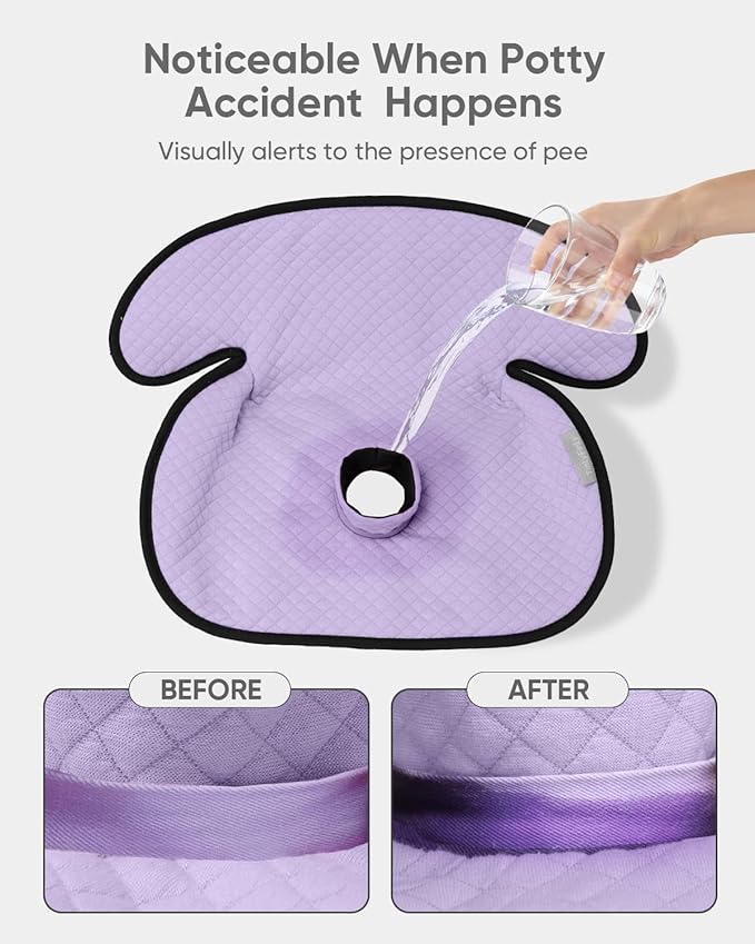 2 Pack Baby Potty Training Car Seat Protector, Waterproof Car Seat Liner for Potty Training Toilet, Baby Infant Toddler Piddle Pad Fits for Carseat, Stroller, Highchair - 2 Pack, Purple
