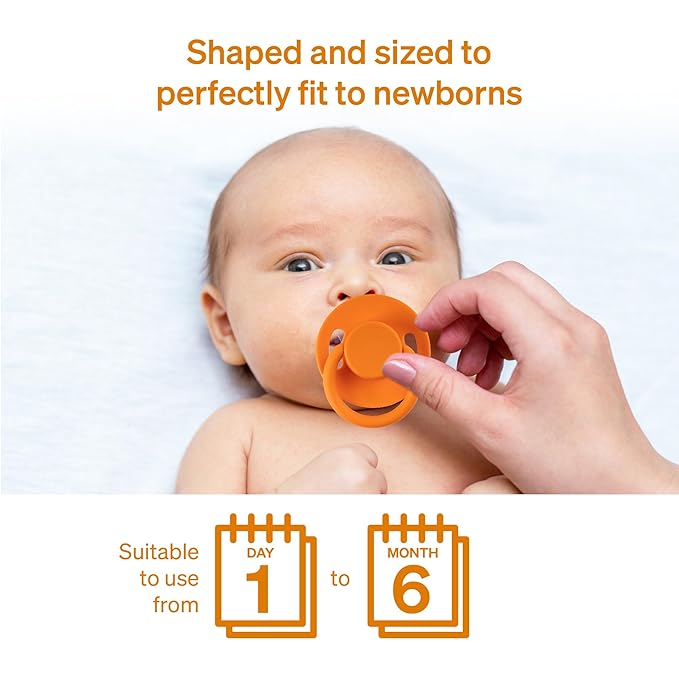 Natural Rubber Pacifier by LoveNoobs, 4 Pack, Pacifiers 0-6 Months, Baby Starter Kit, Newborn Silicone Dummy, Orthodontic, Teething Soothers, Newborn Gift
