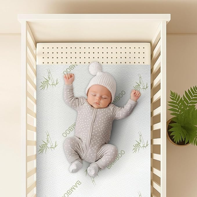 ORGANIC TEXTILES Organic Baby Mattress Topper with Rayon Derived Bamboo Removable Cover - GOLS/GOTS Certified - Breathable - 2" Cradle (36"x18")