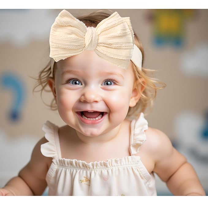 Baby Girl Bows Newborn Headband Stretchy Double Bows Soft Infant Toddlers