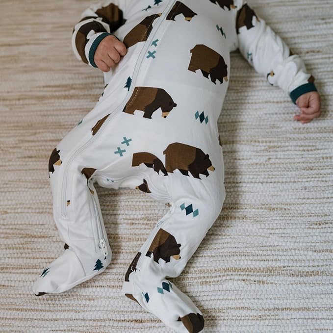 zippyjamz – Zipper Organic Sleeper Footed Onesies Sleeper Baby Pajamas with Inseam Zipper