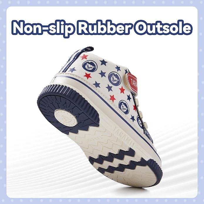 TARANIS Baby Squeaky Shoes Walking Sneakers with On/Off Squeaker Switch Non-Slip First Walkers Soft Rubber Toe Breathable Mesh