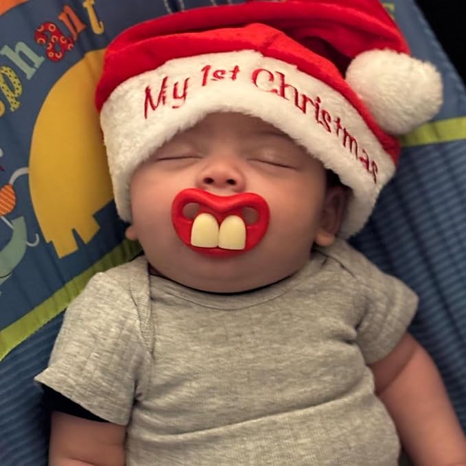 YAPROMO Funny Pacifiers for Babies,Mustache Pacifier 0-6-18 Months,Halloween Pacifiers for Toddlers, Funny Teeth Pacifier for Boys and Girls