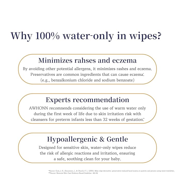 blissmile 100% Water & Cotton Wet Wipes Travel Size - Individually Wrapped - Fragrance & Preservative-Free for Baby, Women & Sensitive Skin - Gentle Hand, Face, Body & Feminine Care - 220 Count