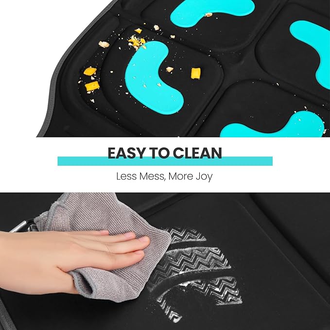 HEYTRIP Car Seat Protector, Rear-Facing/Forward-Facing, for 0~12 Years Old Children, Waterproof, Easy Cleanup, Non-Slip, Fit Most Car Seats(Black Blue)