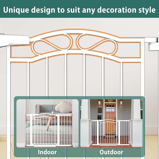 Fairy Baby Extra Wide Press Mounted Baby Gate Indoor for Kids Or Pets Walk Thru No Drill Long Dog Gates for The House Doorway Child Safety Gate 29.53"-32.28"