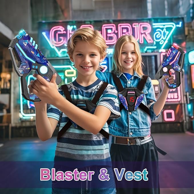 Laser Tag Guns Set of 2, Multiplayer Lazer Tag Game for Kids Ages 8 9 10 11 12+ Boys & Girls, Indoor Outdoor Family Game, Birthday Gift for Teens & Adults