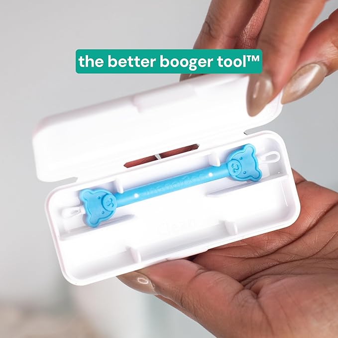 oogiebear: Baby Nose Cleaner & Ear Wax Removal Tool - Safe Booger & Earwax Removal for Newborns, Infants, Toddlers - Dual-Ended - Essential Baby Stuff, Diaper Bag Must-Have, with CASE