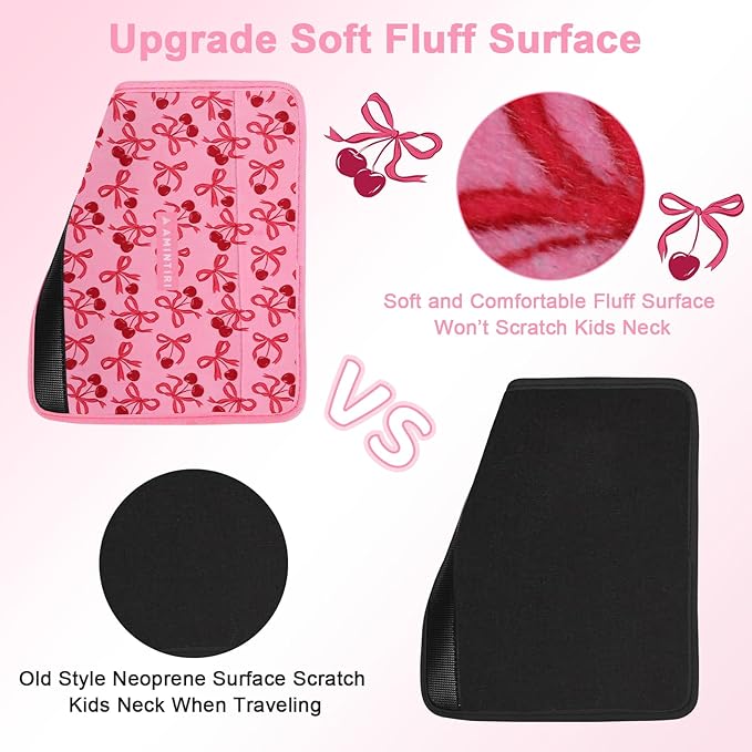 Seat Strap Shoulder Pads for Kids, Seat Belt Cover for Children, Soft Furry Seat Belt Cushion for Travel, Cartoon Car Seat Belt Pad Cover for Boys and Girls.