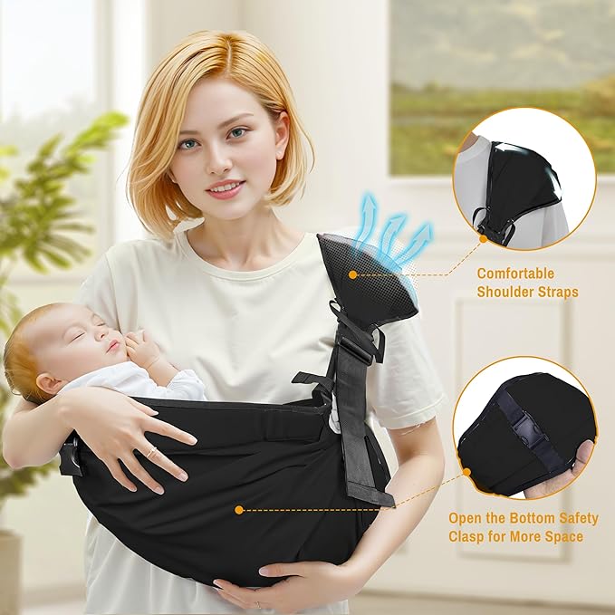 Baby Carrier Newborn to Toddler,Adjustable & Lightweight Baby Sling Carrier,Toddler Carrier 25-60 lbs,Ideal for Home,Shopping,and Travel