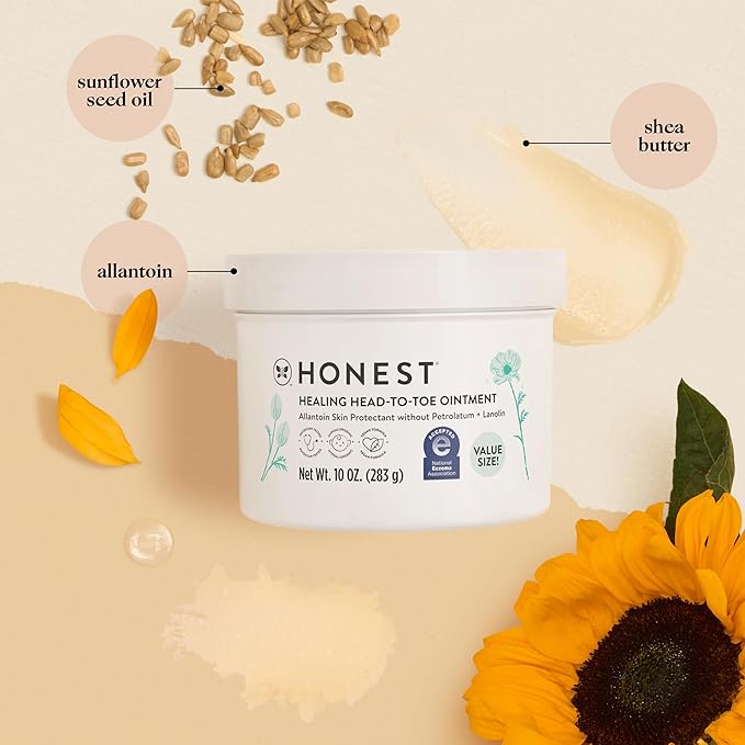 The Honest Company Head-to-Toe Multi-Purpose Healing Ointment, Hypoallergenic Fragrance-Free Vegan, 10 oz