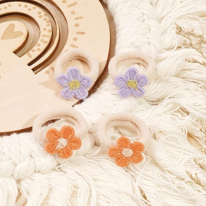 JOYOYO 30PCS 1 Inch Baby Girls Hair Ties with Flower,Soft Elastics Ponytail Holders Hair Accessories for Infants Toddlers Baby Girls