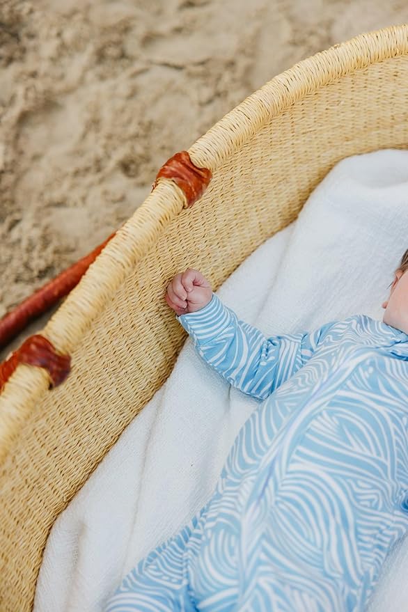 Copper Pearl Zip-Up Footie Baby Pajamas: Ultra-Soft Boys & Girls Pajamas, Premium Knit Fabric in Stylish Prints, Tag-Free with Two-Way Zipper, Sized Newborn to 24 Months, Surf