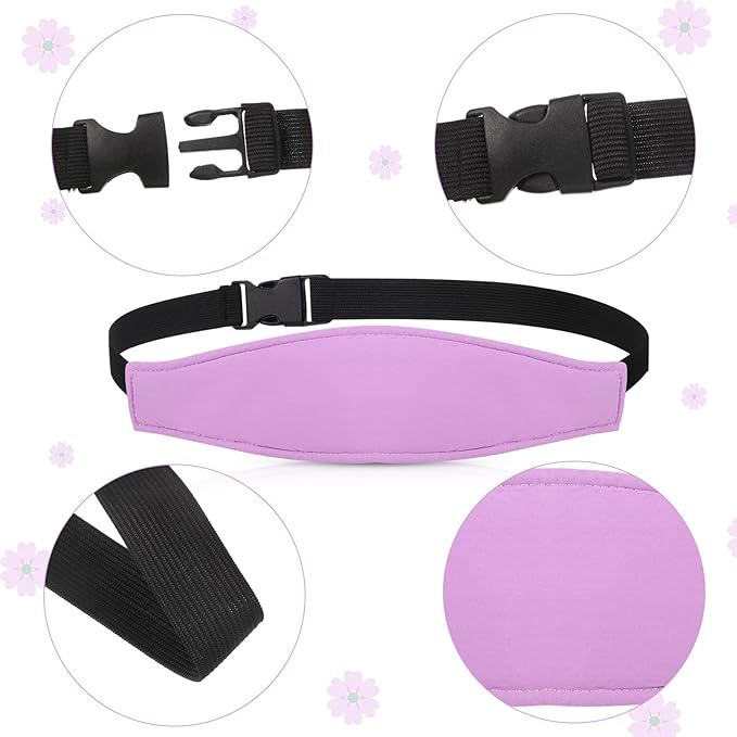 HESTYA 2 Pcs Carseat Head Support Toddler Stroller Seat Headrest for Sleeping Traveling Neck Relief Headband Strap for Kids Children Toddler Infant(Sweet)