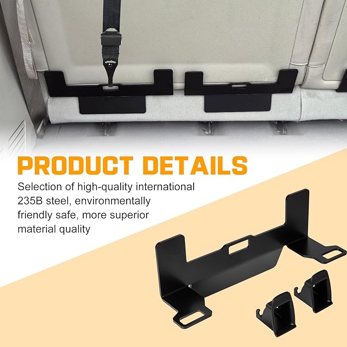 ISOFIX Universal Car Seat Mount Bracket, Child Safety Latch Anchor Kit, Steel Interface Bracket, Belt Connector for SUVs, MPVs, and Off-Road Vehicles, 12.6*5.43*3.7"
