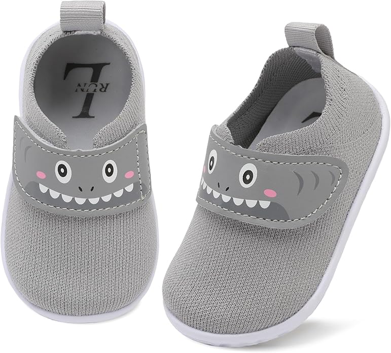 L-RUN Baby Shoes Boys Girls First Walking Shoes Infant Sneakers Toddler Crib Shoes Lightweight Breathable Non-Slip Soles