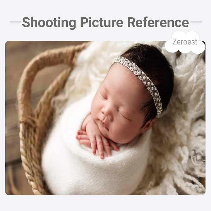 Zeroest Newborn Photography Props Baby Girl Photoshoots Pearl Headbands Infant Girl Photo Posing Beaded Headband Prop (Ivory, One Size)