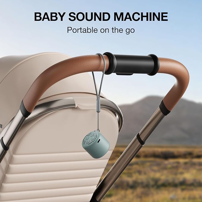 White Noise Machine Baby Portable Sound Machine,LEICEX Travel Sound Machine,15 Non-Looping Sound Timer and Memory Play, Mini White Noise Machine for Sleeping Office Travel （Slate）