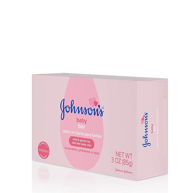 Johnson's Baby Body Soap Bar, Gentle for Baby Bath and Skin Care, Hypoallergenic and Dermatologist Tested, Paraben Free, Phthalate-Free, Dye-Free, 3 oz (Pack of 6)