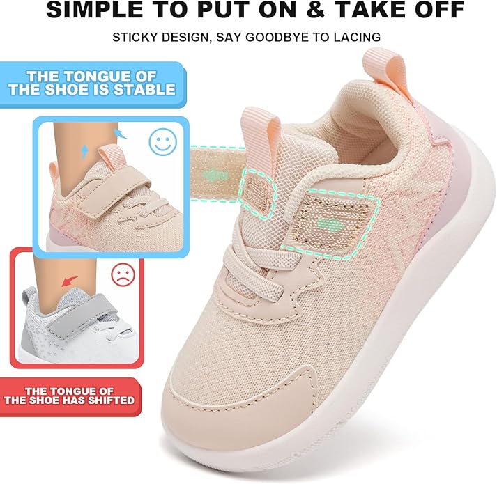 MORENDL Wide Toddler Shoes Baby Walking Shoes Boys & Girls Barefoot Sneakers Zero Drop Comfort Tennis Running Outdoor Activities
