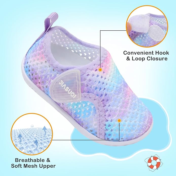 JIASUQI Baby Boys Girls Barefoot Swim Pool Water Shoes Beach Walking Sandals Athletic Sneakers