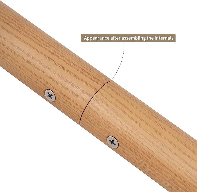 13 FT Modern Aluminum Handrail Set, handrails for Indoor Stairs,Deck,Slope, Wall Mounted Staircase handrails, Zink Alloy Brackets Included,Rust Free. (Cherry Wood Grain, 13 FT)