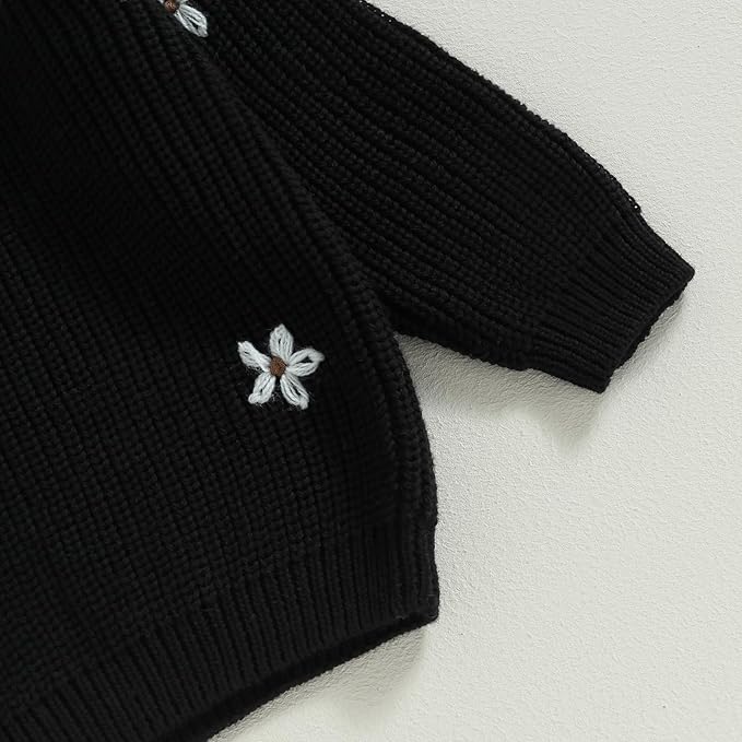 Mubineo Baby Girl Winter Clothes Cute Flower Sweater Crewneck Pullover Long Sleeve Knit Newborn Infant Sweaters