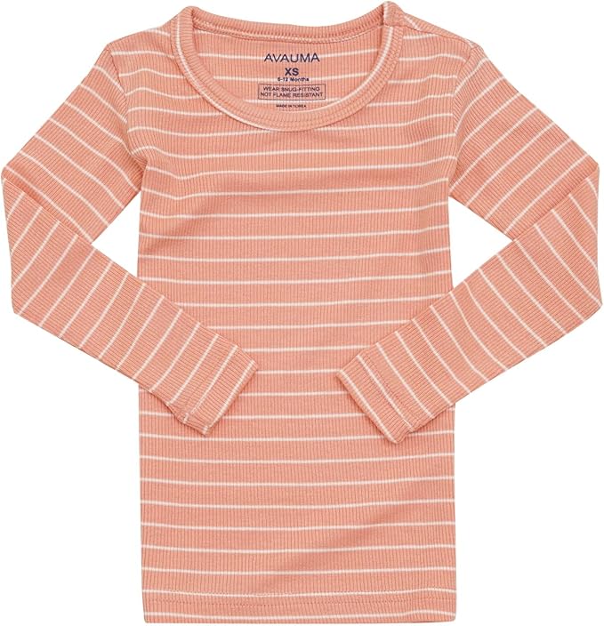 AVAUMA Stripe Pattern Baby Boys Girls Pajama Set Kids Toddler Snug fit Ribbed Sleepwear pjs for Daily Life Style