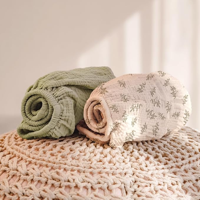 lulumoon Muslin Changing Pad Covers: Baby Cotton Changing Table Covers - Soft Changing Pad Sheets for Boys Girls