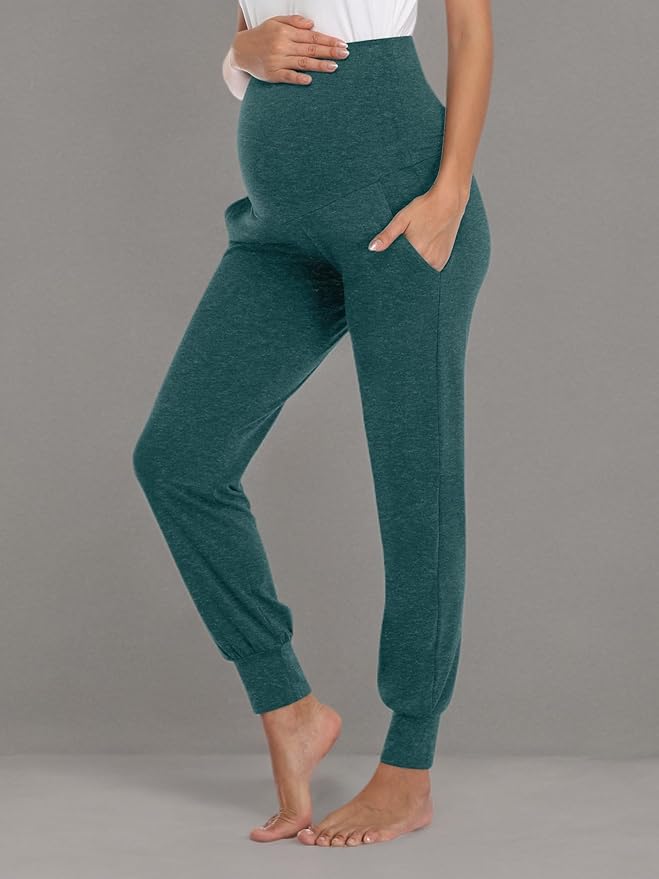 AMPOSH Women's Maternity Pants Stretchy Lounge Workout Sweatpants Casual Loose Comfy Pregnancy Joggers with Pockets