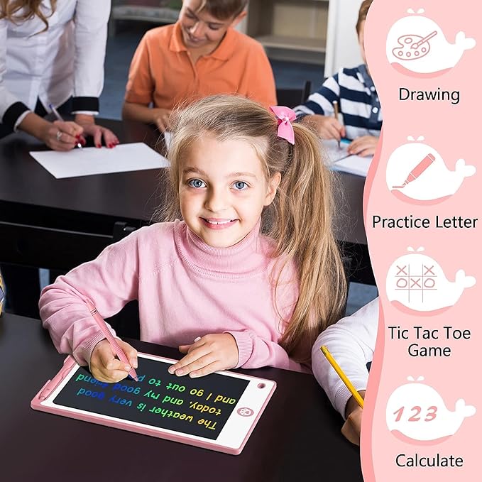 Hockvill LCD Writing Tablet for Kids 8.8 Inch, Toys for Girls Boys Drawing Pad for 3 4 5 6 7 Year Old Kids Toys, Children’s Day Gift Valentines Gift for Kids Toddler Doodle Board Travel Essentials