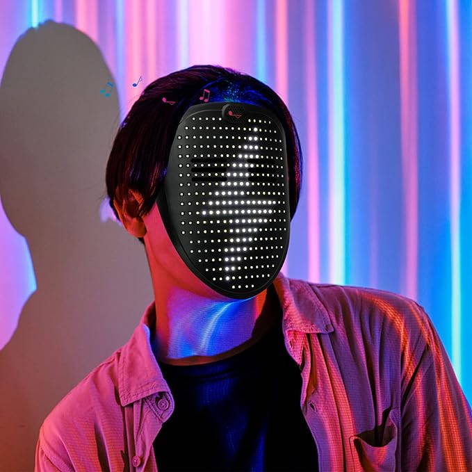 Led Mask Light up Mask with Gesture Sensing, Cool Glowing Toys Masks Great Gift for Halloween Christmas Costume Party