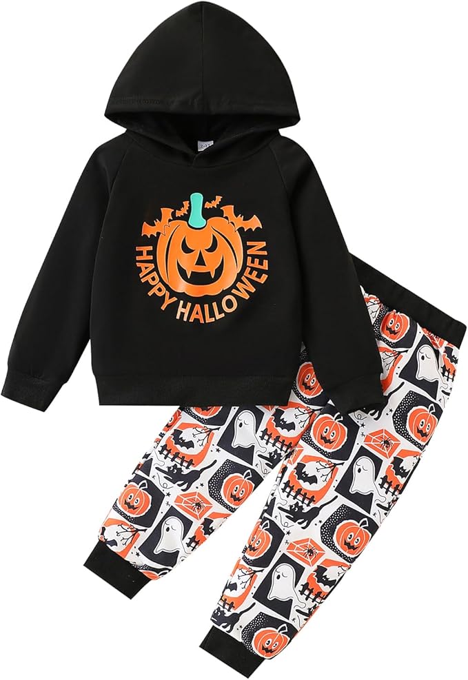 2-6T Toddler Baby Boy Clothes Color Blocking Hoodies + Pants Fall Winter Outfits