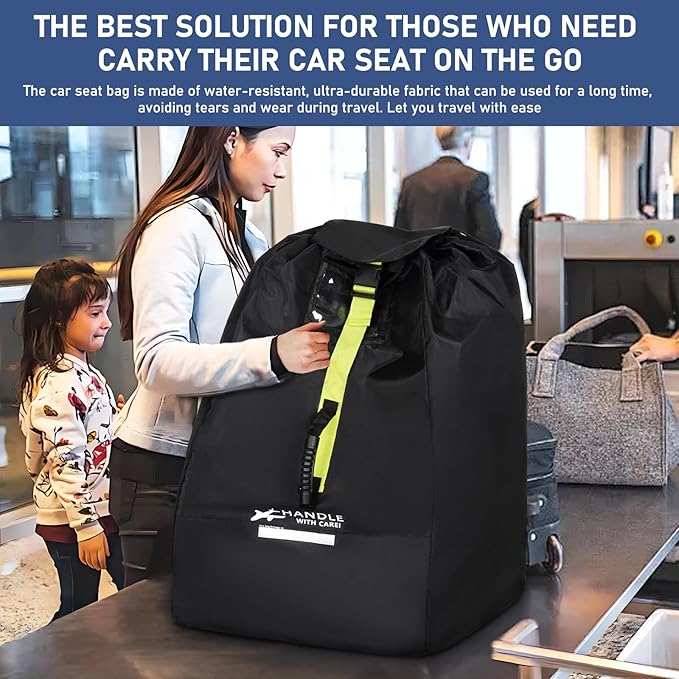 Car Seat Travel Bag for Airplane - Fits Infant Car Seats, Convertible Car Seats, Booster Seats, Car Seat Bases - for Worry-Saving, Effortless and Safe Travel