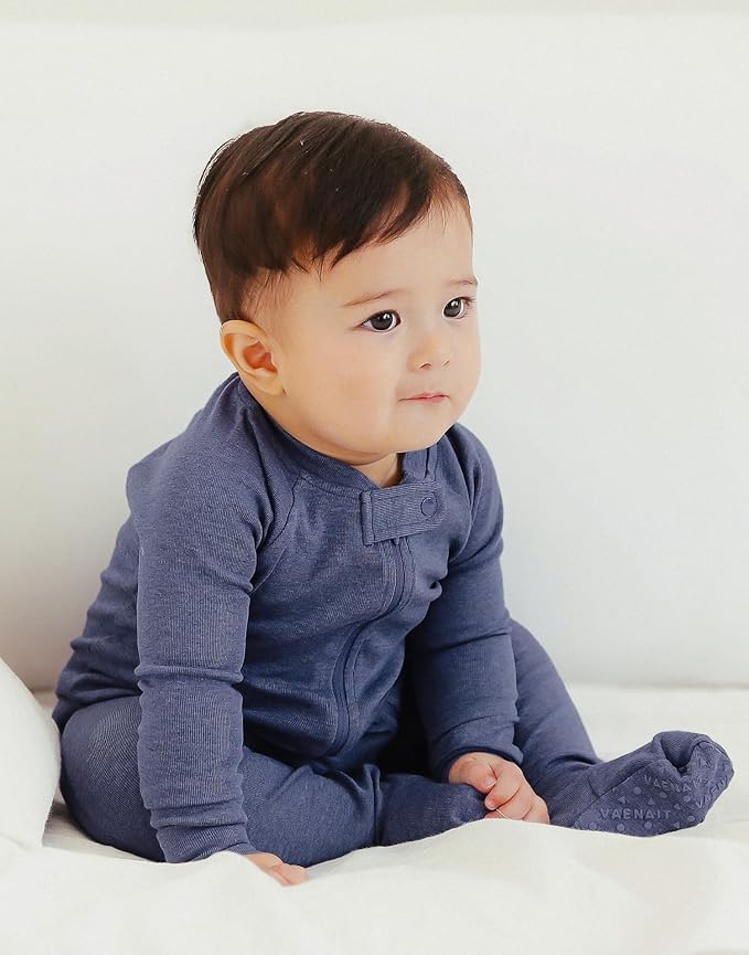VAENAIT BABY Infant Toddler Boys Girls Modal Cotton Footed Pajamas One-Piece Romper Sleep and Play 0M-2T