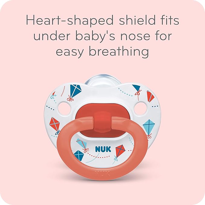 NUK Comfy Orthodontic Pacifiers for 0-6 Months – BPA-Free, 5-Pack, Soft & Durable Design for Baby Comfort
