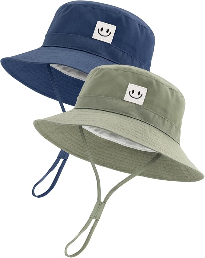 FURTALK Baby Sun Hat Smile Face Toddler Boys Girls Bucket Hat 0-5 Years Kids UPF 50+ Sun Protection Summer Hats