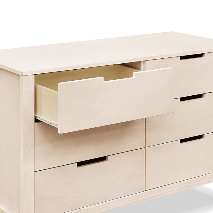Carter's by Colby 6-Drawer Baby Dresser for Bedroom - Kids Dresser for Boys & Girls - Double Chest of Drawers for Nursery - Versatile Wooden Dresser for Living Room & Hallway - Washed Natural