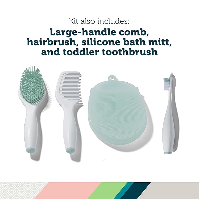 Safety 1st Baby’s 1st Spa Day Kit, Electric Ease Nail File, Soft Bath Mitt, Toddler Toothbrush, Hairbrush & Comb, Infant Grooming Set