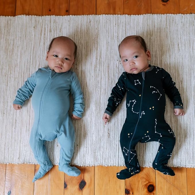 zippyjamz – Zipper Organic Sleeper Footed Onesies Sleeper Baby Pajamas with Inseam Zipper