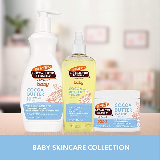 Palmer's Cocoa Butter Formula Gentle Baby Oil, 5.1 fl oz, Nourishing for Delicate Skin, Vitamin E Baby Essentials (Pack of 2)