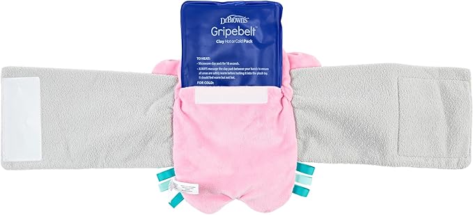 Dr. Brown's Gripebelt Heated Belly Band, Soothe Baby's Tummy with Gentle Warmth and Compression, Monster, 3m+, Pink
