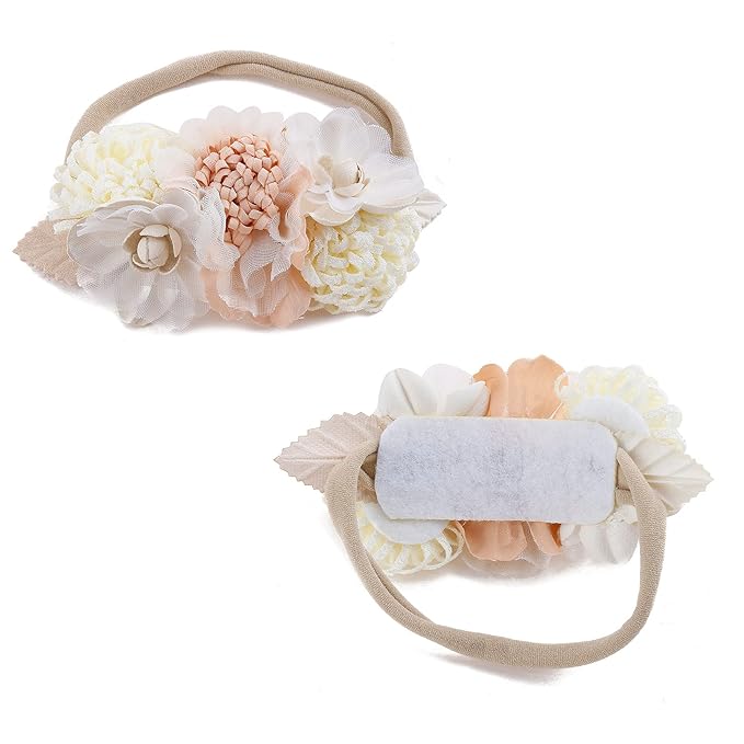 Baby Girl Headbands Nylon Flower Elastic Hairbands 3pcs Hair Accessories Gift for Newborn Infant Toddlers (93#)