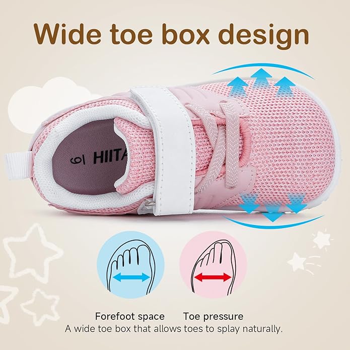 HIITAVE Toddler Sneakers Lightweight Boys Girls Barefoot Shoes for Walking Running Tennis Playing