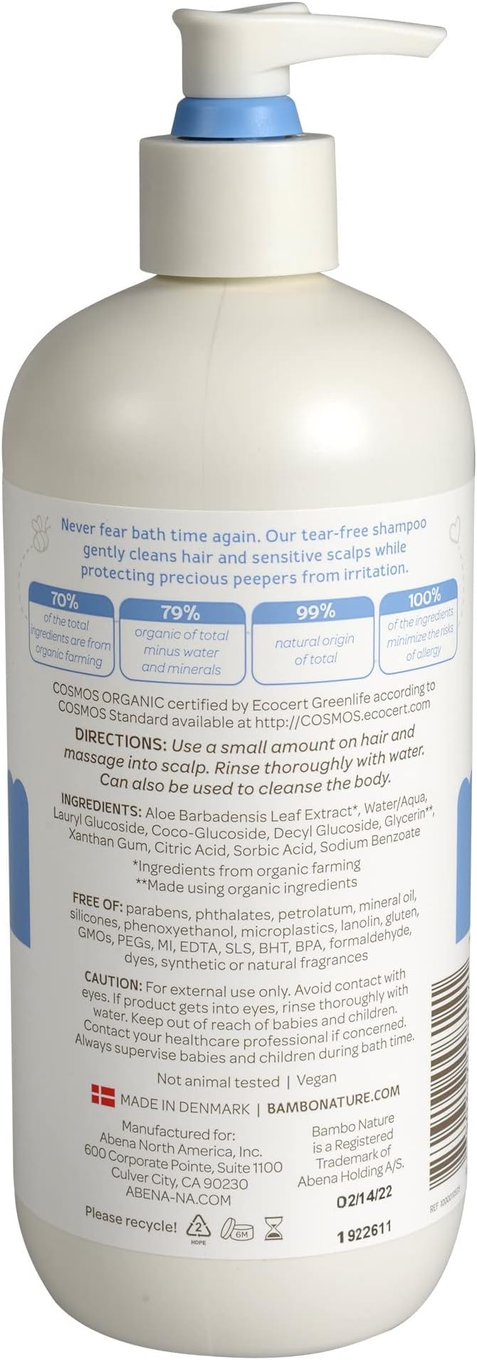 Bambo Nature Tear Clear Baby Shampoo, 16.9 fl oz, 6 Count (1 Pack of 6 Bottles)